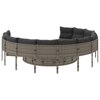 Tuinbank Met Kussens Poly Rattan Grijs En Donkergrijs