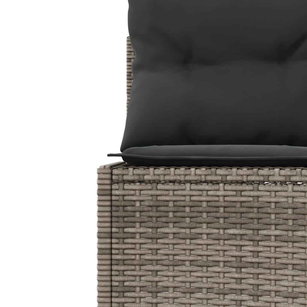 Tuinbank Met Kussens Poly Rattan Grijs En Donkergrijs