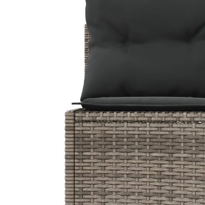 Tuinbank Met Kussens Poly Rattan Grijs En Donkergrijs