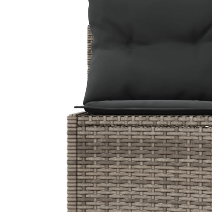 Tuinbank Met Tafel En Kussens Poly Rattan Grijs En Donkergrijs