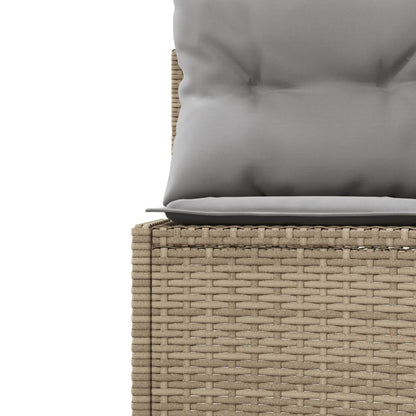 Tuinbank Met Tafel En Kussens Poly Rattan Beige En Lichtgrijs