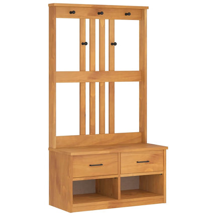 Kapstok Sandnes 87X40X159,5 Cm Massief Grenenhout