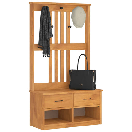 Kapstok Sandnes 87X40X159,5 Cm Massief Grenenhout