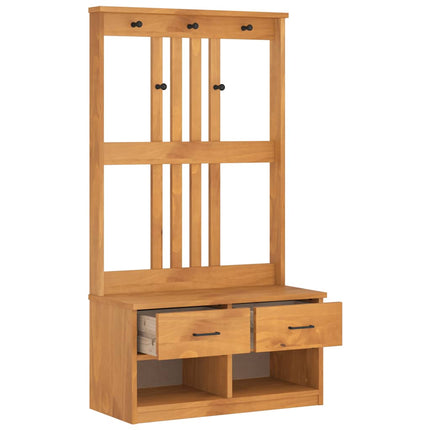 Kapstok Sandnes 87X40X159,5 Cm Massief Grenenhout