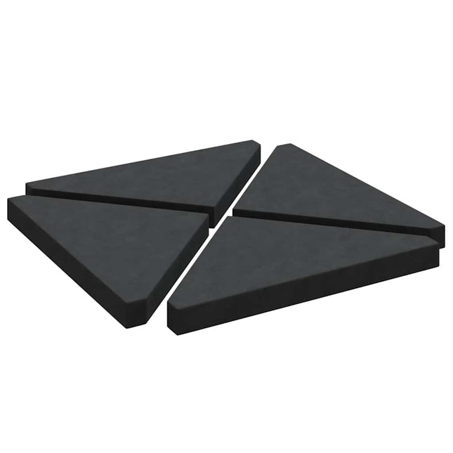 Parasolvoetplaten 4 St Driehoekig 14 Kg Graniet