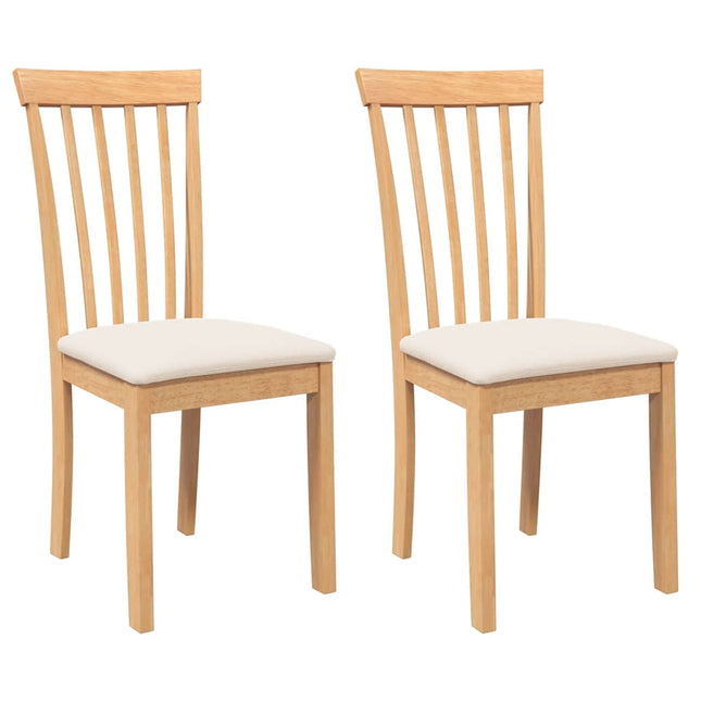 Eetkamerstoelen Met Kussens Massief Hout Naturel Rubber