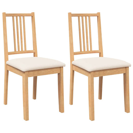 Eetkamerstoelen Met Kussens Massief Hout Naturel Rubber