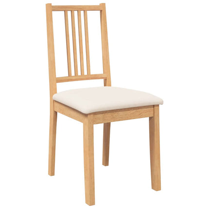 Eetkamerstoelen Met Kussens Massief Hout Naturel Rubber