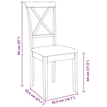 Eetkamerstoelen Met Kussens Massief Hout Rubber