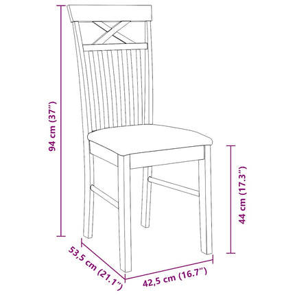Eetkamerstoelen Met Kussens Massief Hout Rubber