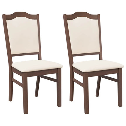Eetkamerstoelen Met Kussens 2 Stuks Massief Hout Rubber