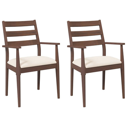 Eetkamerstoelen Met Kussens 2 Stuks Massief Hout Rubber