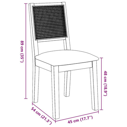 Eetkamerstoelen Met Kussens 2 St Massief Hout Rubber