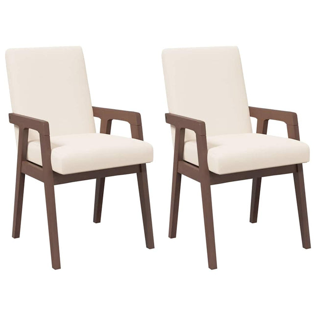 Eetkamerstoelen Met Kussens 2 Stuks Massief Hout Rubber