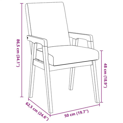 Eetkamerstoelen Met Kussens 2 Stuks Massief Hout Rubber