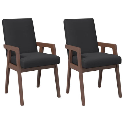 Eetkamerstoelen Met Kussens 2 Stuks Bruin Massief Hout Rubber