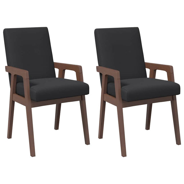 Eetkamerstoelen Met Kussens 2 Stuks Bruin Massief Hout Rubber
