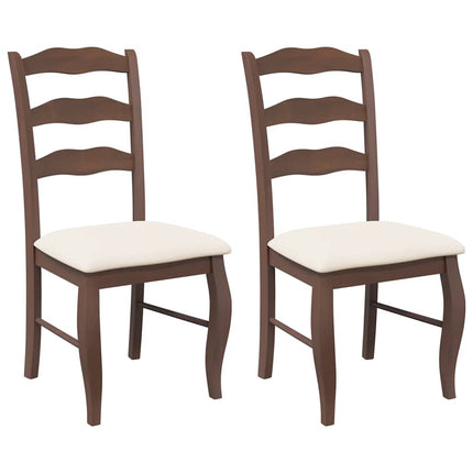Eetkamerstoelen Met Kussens 2 Stuks Massief Hout Rubber