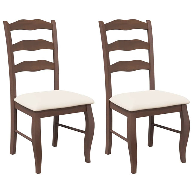 Eetkamerstoelen Met Kussens 2 Stuks Massief Hout Rubber