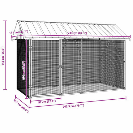 Vogelkooi Antraciet 227 X 112 X 141 Cm