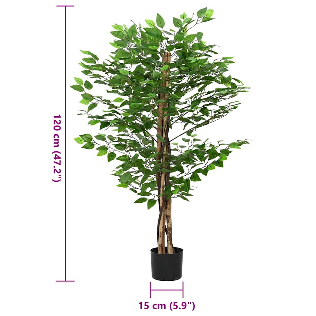 Kunst Ficus plant 788 bladeren 120 cm groen
