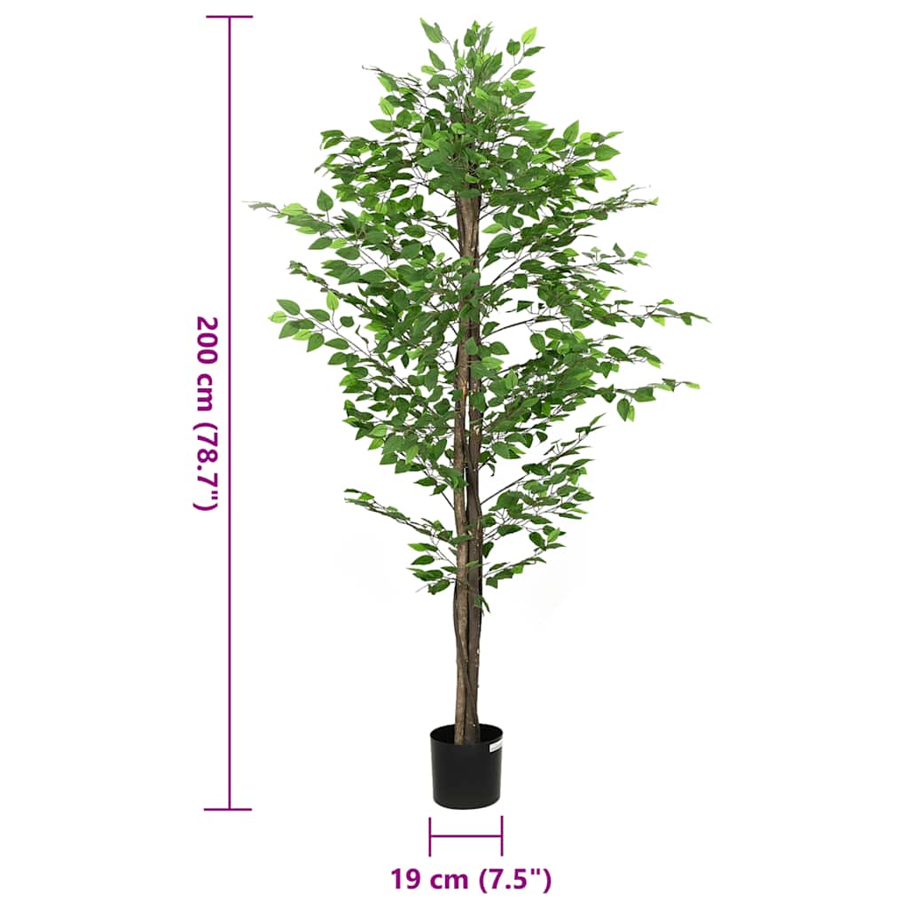 Kunst Ficus Plant 1260 bladeren 200 cm groen
