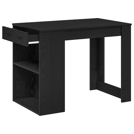 Bureau Met Lade En Plank 102X62X77,5Cm Bewerkt Hout Eiken