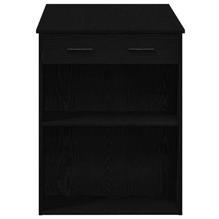 Bureau Met Lade En Plank 102X62X77,5Cm Bewerkt Hout Eiken