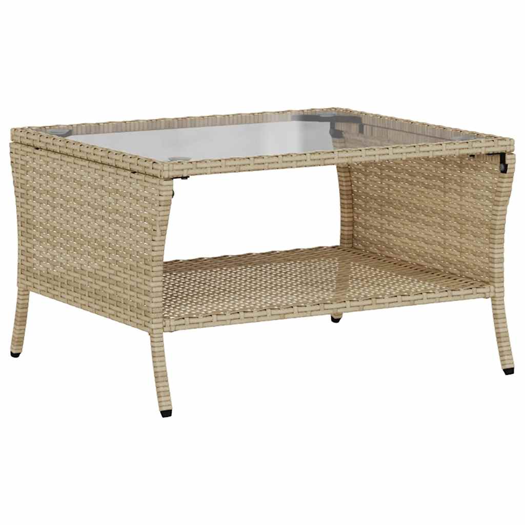 Tuinbank 2-Zits Met Kussens & Tafel Poly Rattan