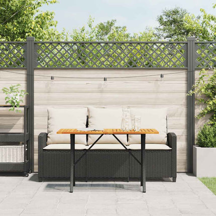 Tuinbank 3-Zits Met Kussens & Tafel Poly Rattan