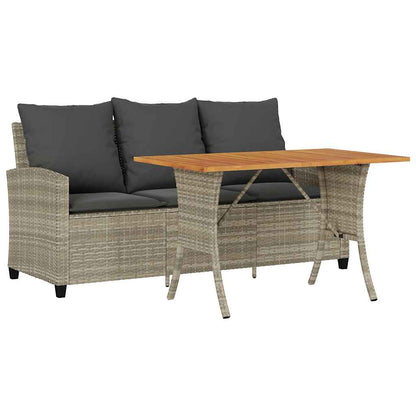 Tuinbank 3-Zits Met Kussens & Tafel Poly Rattan