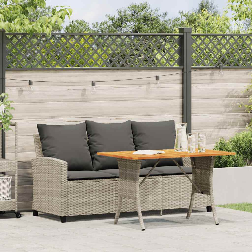 Tuinbank 3-Zits Met Kussens & Tafel Poly Rattan