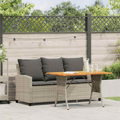 Tuinbank 3-Zits Met Kussens & Tafel Poly Rattan
