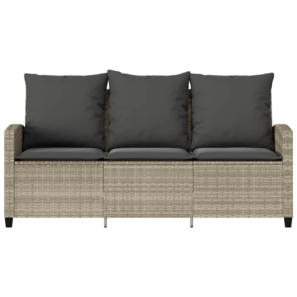 Tuinbank 3-Zits Met Kussens & Tafel Poly Rattan