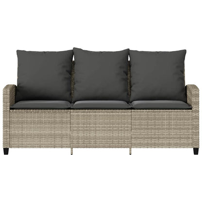 Tuinbank 3-Zits Met Kussens & Tafel Poly Rattan
