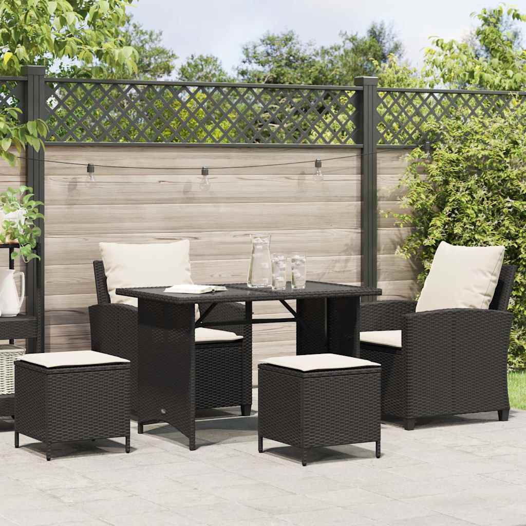4-Delige Tuinbankset Met Kussens, Polyrotan