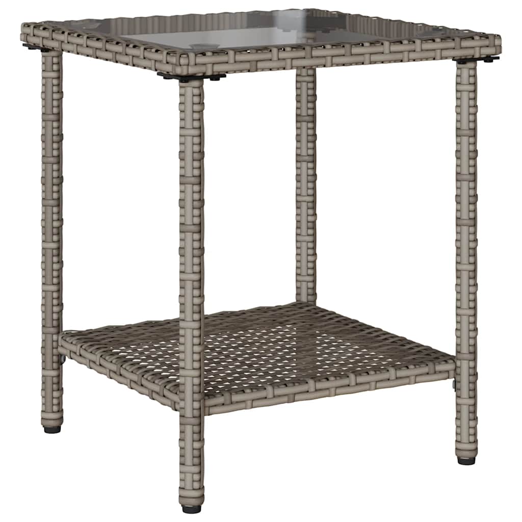 Tuinbank Met Tafel En Kussens L-Vormig Poly Rattan