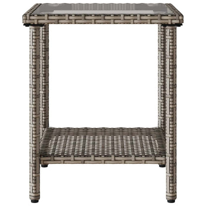 Tuinbank Met Tafel En Kussens L-Vormig Poly Rattan