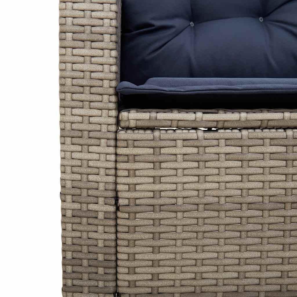 Tuinbank Met Tafel En Kussens L-Vormig Poly Rattan