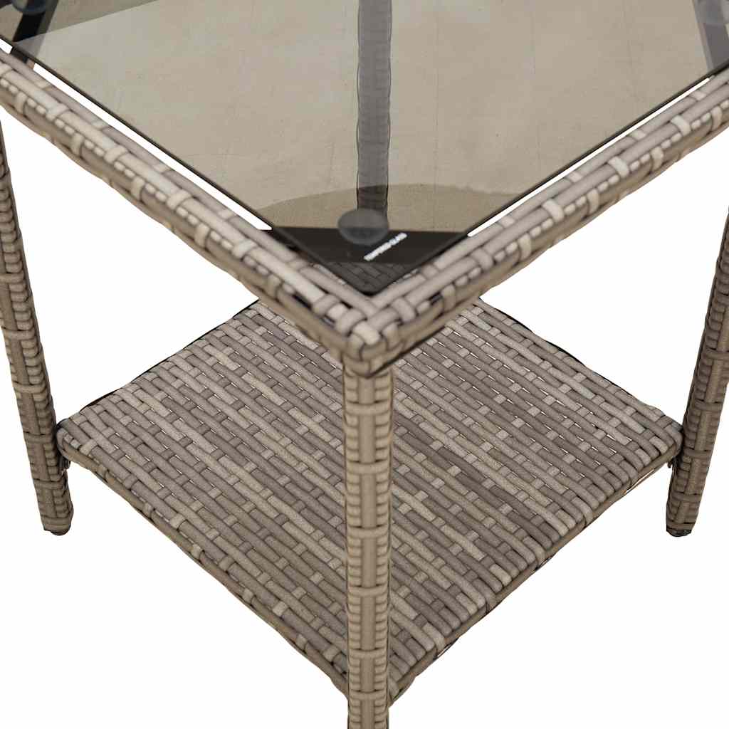 Tuinbank Met Tafel En Kussens L-Vormig Poly Rattan