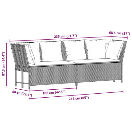 Tuinbank Met Kussens Poly Rattan