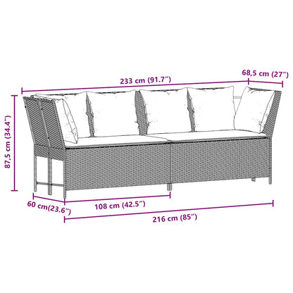 Tuinbank Met Kussens Poly Rattan