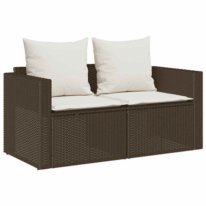 5-Delige Tuinbankstel Met Kussens Stapelbaar Poly Rattan