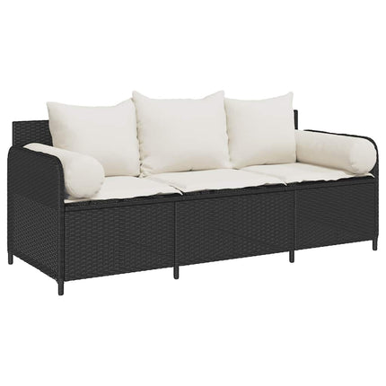 Tuinbank 3-Zits Met Kussens Poly Rattan