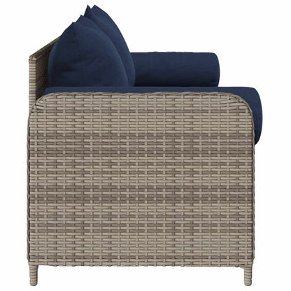 Tuinbank 3-Zits Met Kussens Poly Rattan