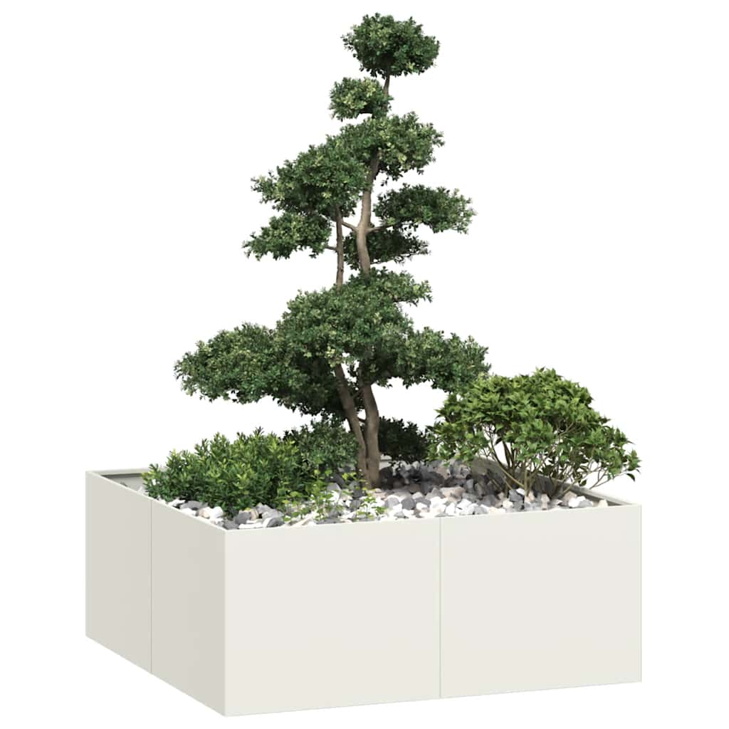 Plantenbak Koudgewalst Staal Wit