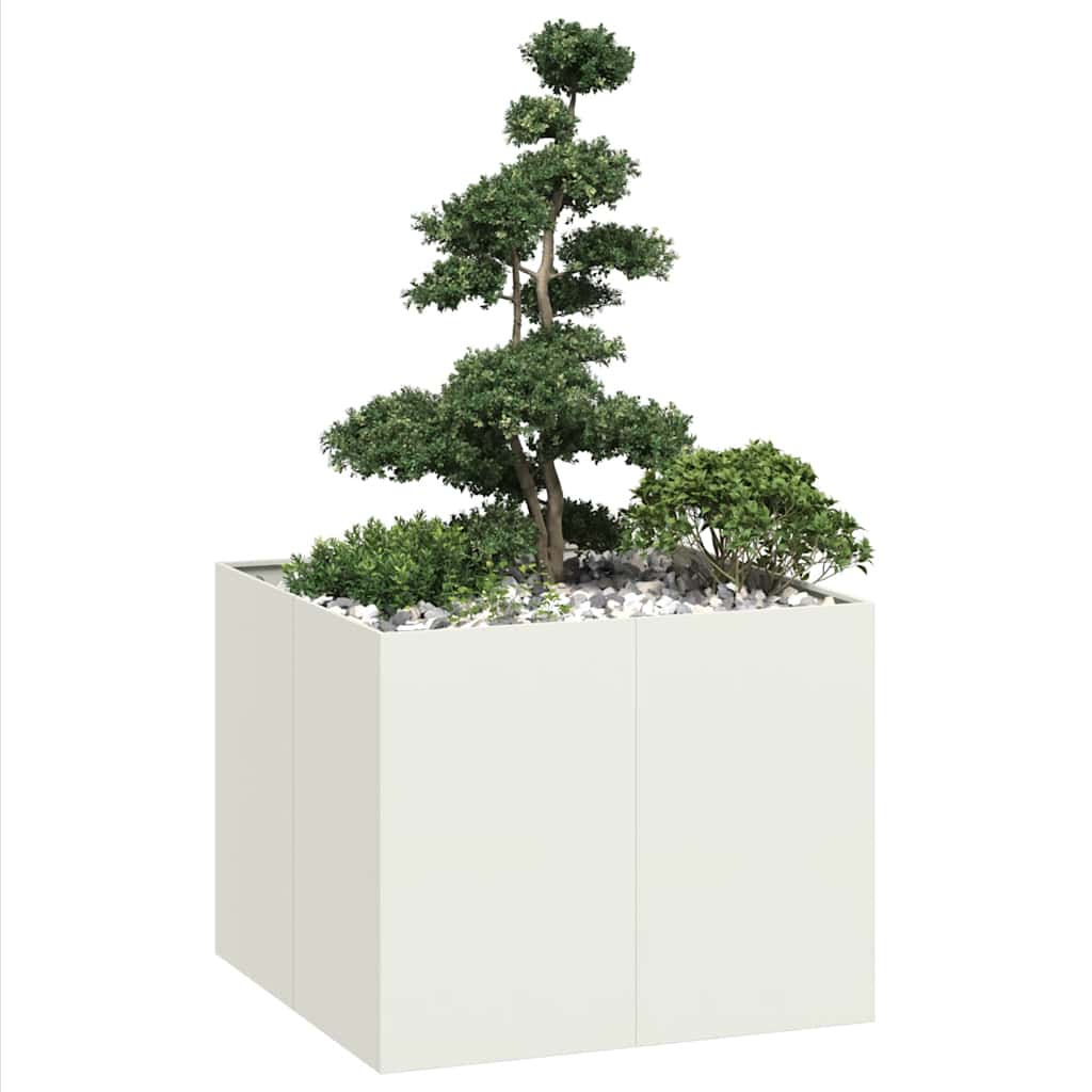 Plantenbak Koudgewalst Staal Wit