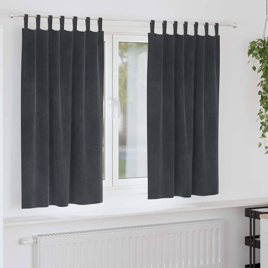 Verduisterende Gordijnen 2 Pcs Fluweel Lichtgrijs