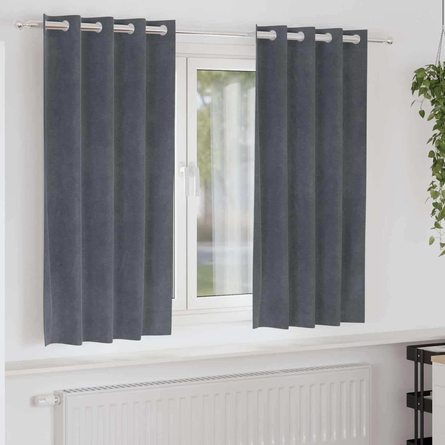 Verduisterende Gordijnen 2 Pcs Fluweel Lichtgrijs