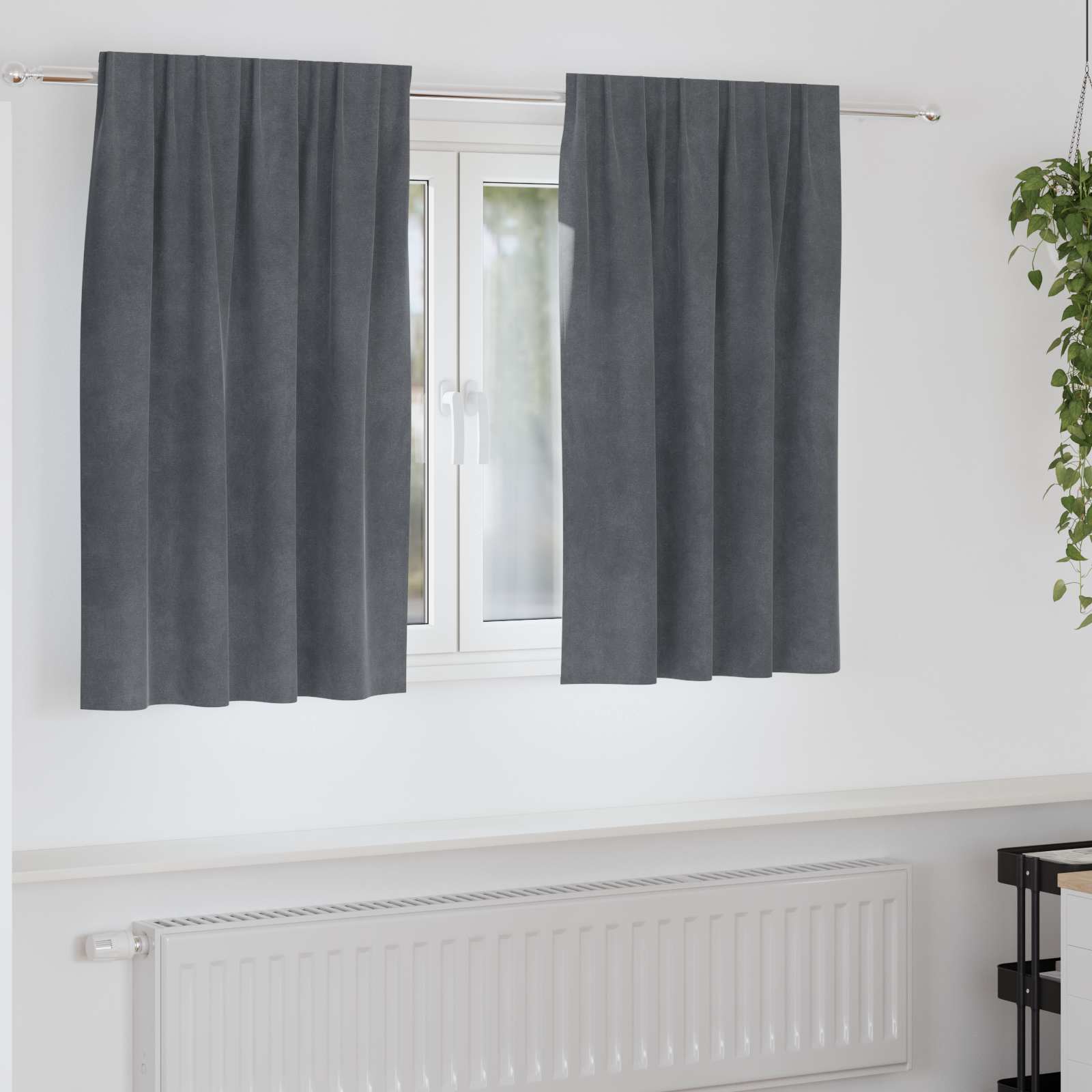 Verduisterende Gordijnen 2 Pcs Fluweel Lichtgrijs